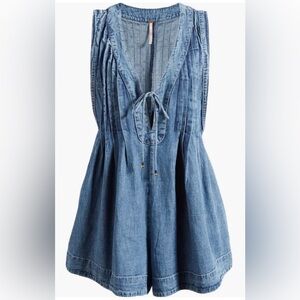 Free People Webster Denim Sleeveless Romper